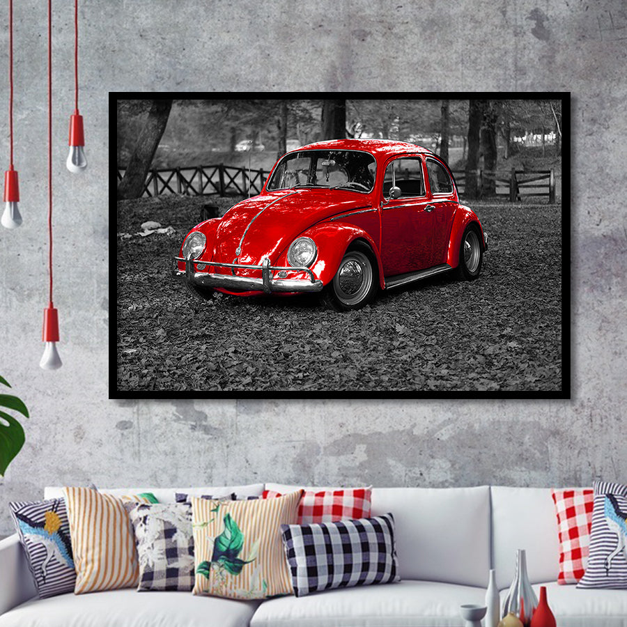 Red Car Framed Art Prints Wall Art Decor, Framed Picture, Home Decor