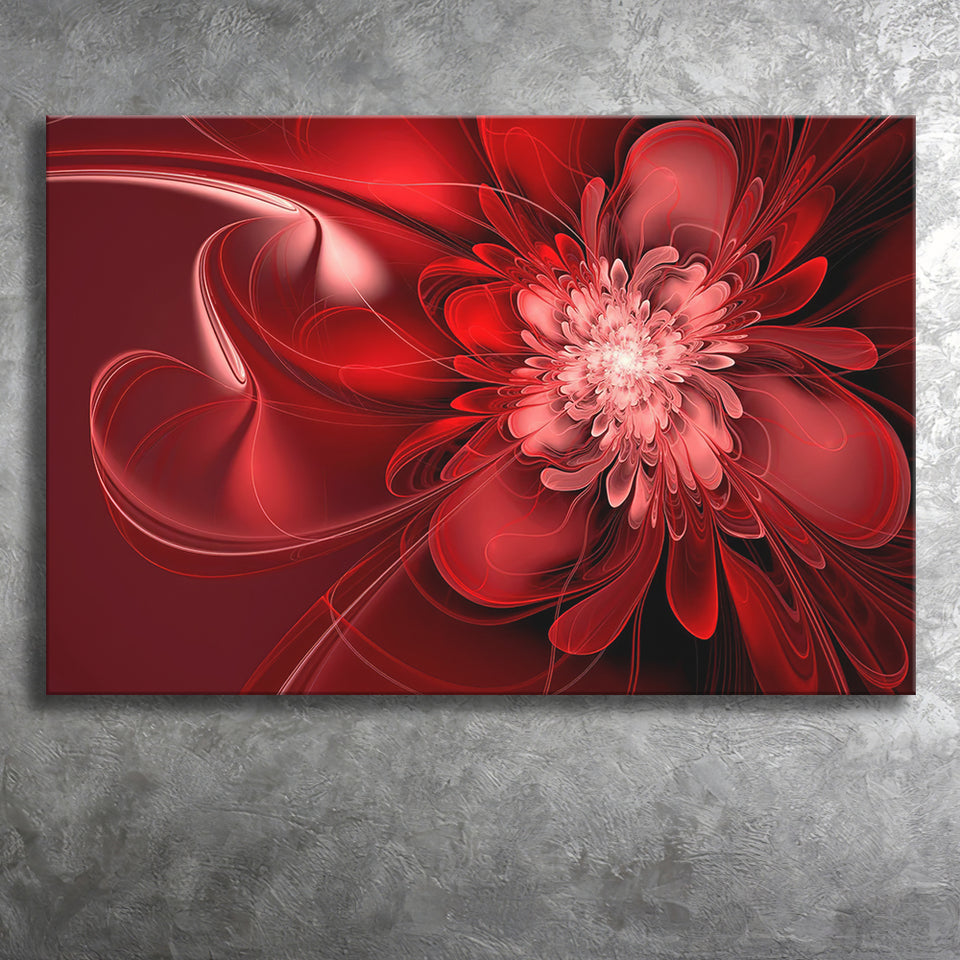 Red Flowers Canvas Art Abstract Red Painting Canvas Prints Wall Art - Painting Prints, Wall Decor, Art Prints