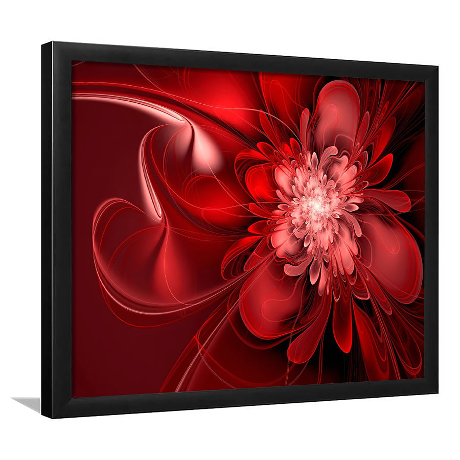 Red Flowers Canvas Art Abstract Red Painting Framed Art Prints Wall Decor - Painting Prints, Framed Picture