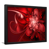 Red Flowers Canvas Art Abstract Red Painting Framed Art Prints Wall Decor - Painting Prints, Framed Picture