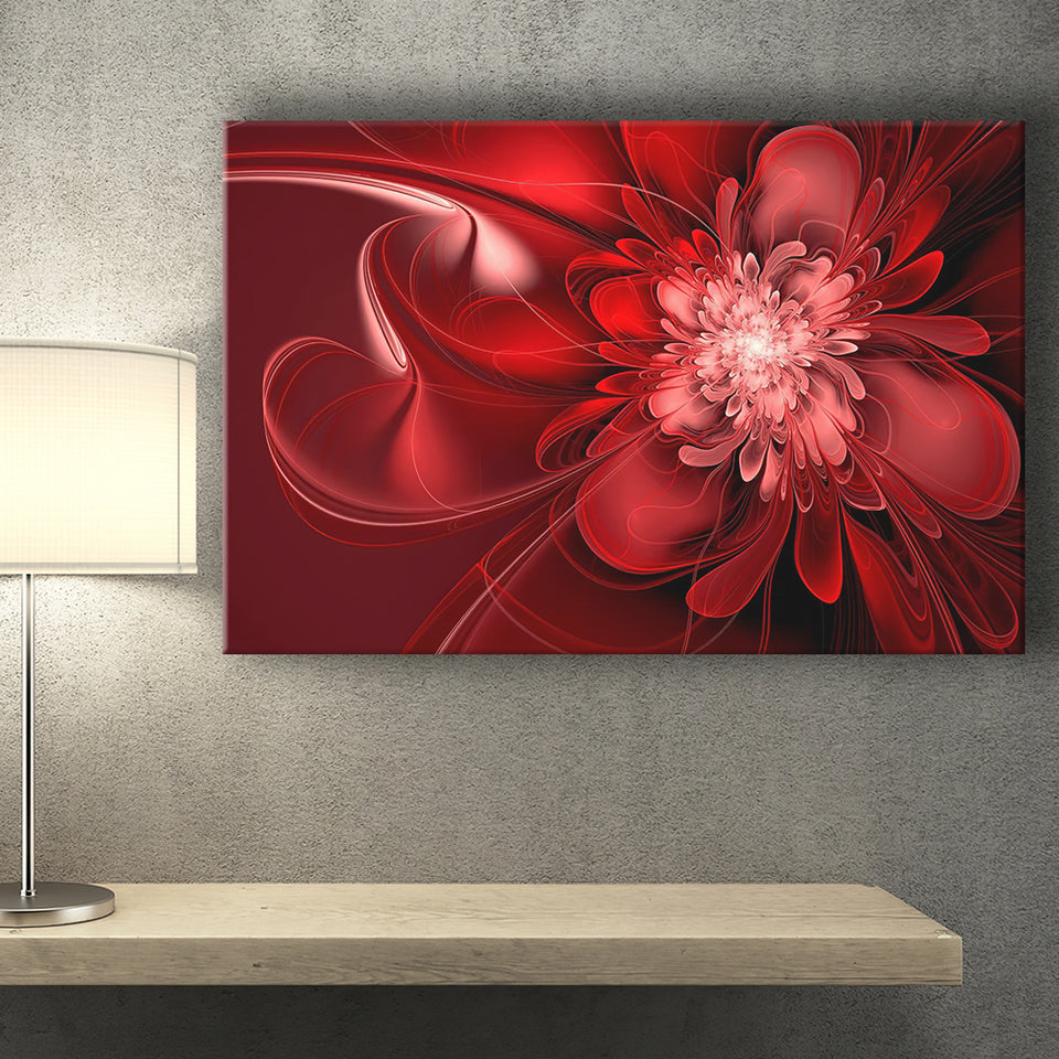 Red Flowers Canvas Art Abstract Red Painting Canvas Prints Wall Art - Painting Prints, Wall Decor, Art Prints