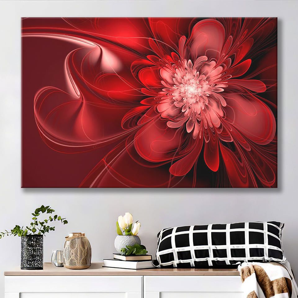 Red Flowers Canvas Art Abstract Red Painting Canvas Prints Wall Art - Painting Prints, Wall Decor, Art Prints