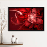 Red Flowers Canvas Art Abstract Red Painting Framed Canvas Prints Wall Art - Painting Prints, Wall Decor, Floating Frame