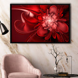 Red Flowers Canvas Art Abstract Red Painting Framed Canvas Prints Wall Art - Painting Prints, Wall Decor, Floating Frame