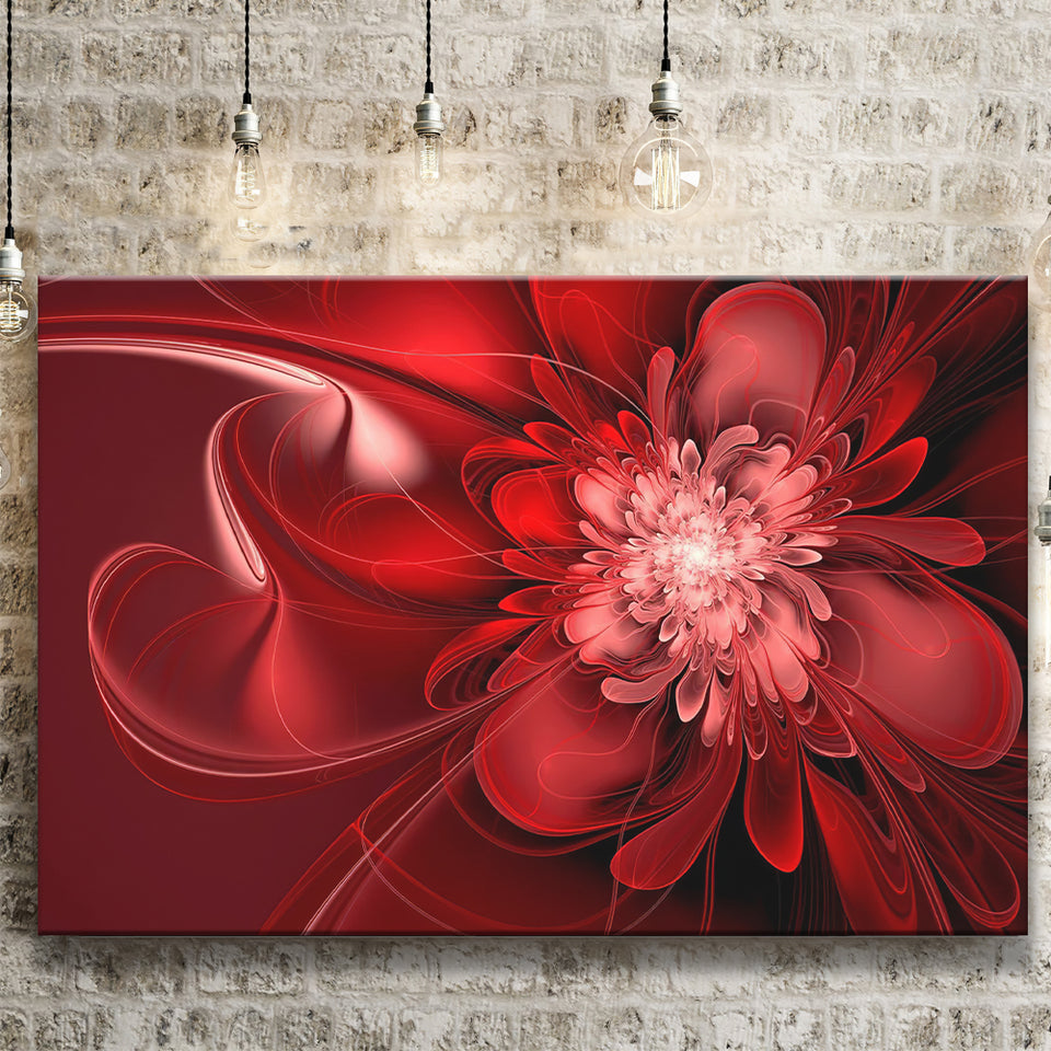 Red Flowers Canvas Art Abstract Red Painting Canvas Prints Wall Art - Painting Prints, Wall Decor, Art Prints