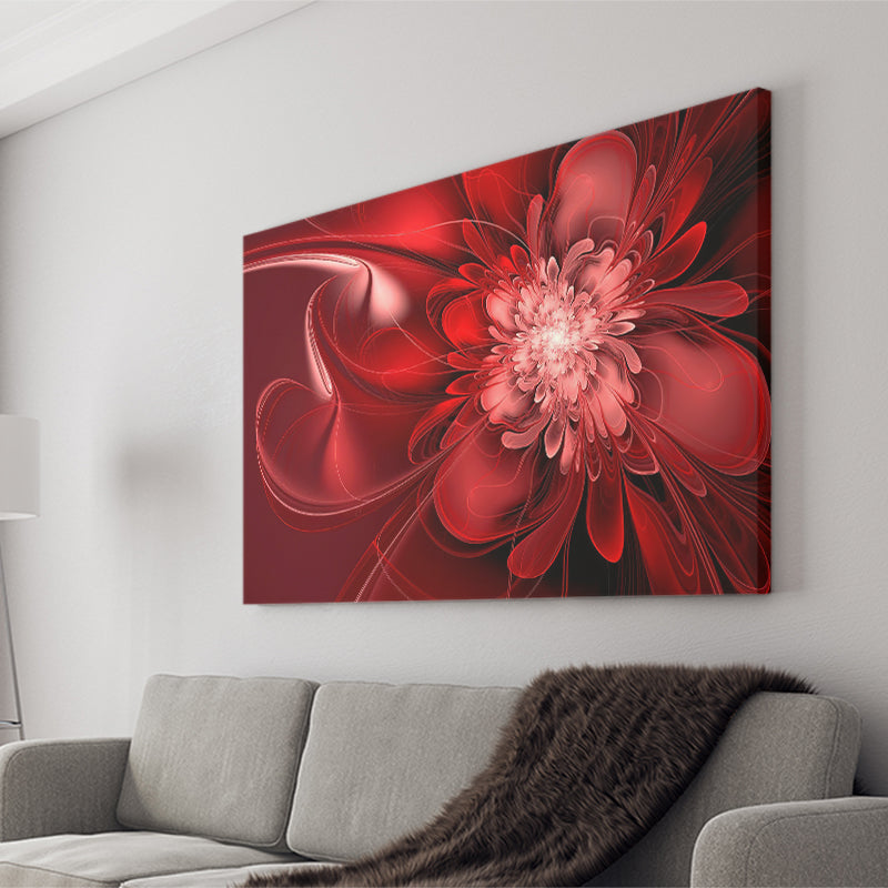 Red Flowers Canvas Art Abstract Red Painting Canvas Prints Wall Art - Painting Prints, Wall Decor, Art Prints