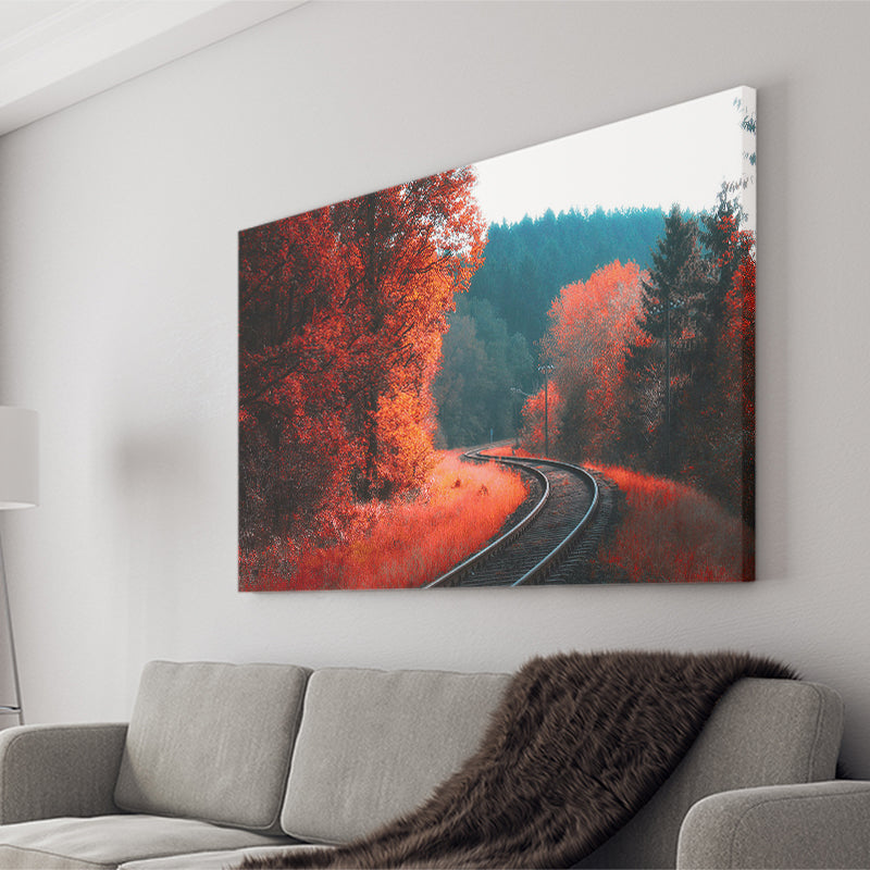 Red Forest Canvas Prints Wall Art Decor - Painting Canvas,Home Decor, Ready to Hang