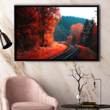 Red Forest Framed Canvas Prints Wall Art Decor, Framed Picture, Floating Frame