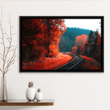 Red Forest Framed Canvas Prints Wall Art Decor, Framed Picture, Floating Frame