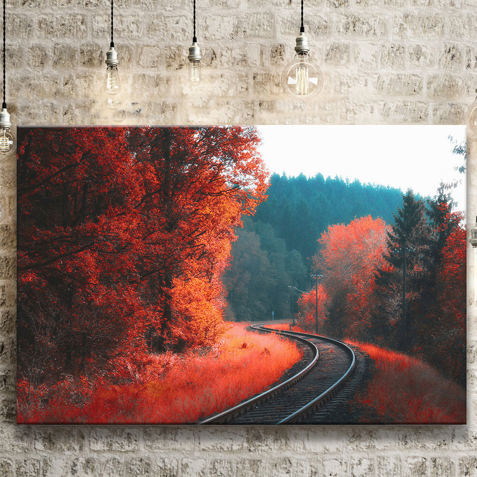 Red Forest Canvas Prints Wall Art Decor - Painting Canvas,Home Decor, Ready to Hang