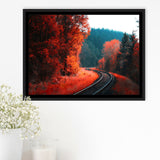Red Forest Framed Canvas Prints Wall Art Decor, Framed Picture, Floating Frame