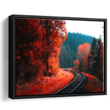 Red Forest Framed Canvas Prints Wall Art Decor, Framed Picture, Floating Frame