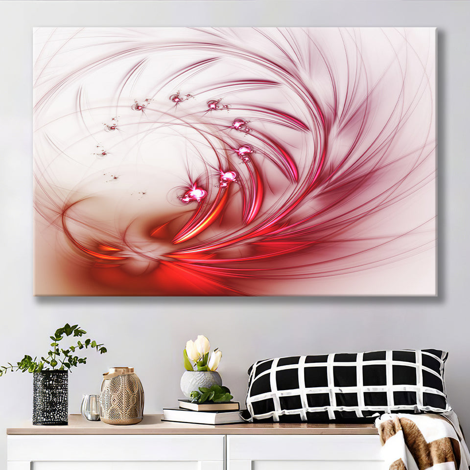 Red Fractal Abstract Canvas Prints Wall Art - Canvas Painting, Painting Art, Prints for Sale, Wall Decor, Home Decor