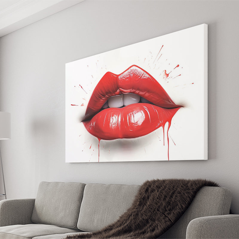 Red Lip Watercolor Canvas Prints Wall Art Home Decor, Painting Canvas, Living Room Wall Decor