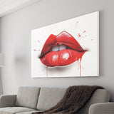 Red Lip Watercolor Canvas Prints Wall Art Home Decor, Painting Canvas, Living Room Wall Decor