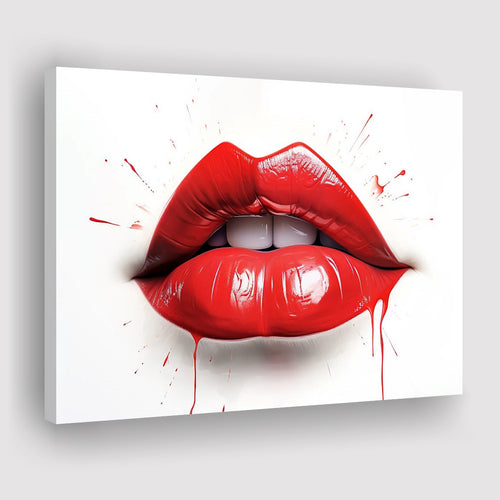 Red Lip Watercolor Canvas Prints Wall Art Home Decor, Painting Canvas, Living Room Wall Decor
