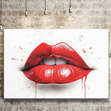 Red Lip Watercolor Canvas Prints Wall Art Home Decor, Painting Canvas, Living Room Wall Decor