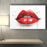 Red Lip Watercolor Canvas Prints Wall Art Home Decor, Painting Canvas, Living Room Wall Decor