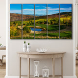 Red Sky Ranch And Golf Club, Fazio Course Hole 17, Wolcott, Colorado, 5 Panels Extra Large Canvas Prints Wall Art Decor