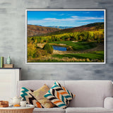 Red Sky Ranch And Golf Club, Fazio Course Hole 17, Wolcott, Colorado, Framed Canvas Prints Wall Art Decor, Floating Frame