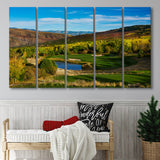 Red Sky Ranch And Golf Club, Fazio Course Hole 17, Wolcott, Colorado, 5 Panels Extra Large Canvas Prints Wall Art Decor