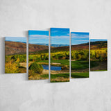 Red Sky Ranch And Golf Club, Fazio Course Hole 17, Wolcott, Colorado, Golf Art Print, 5 Panels Canvas Prints Wall Art Decor