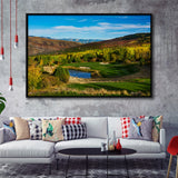 Red Sky Ranch And Golf Club, Fazio Course Hole 17, Wolcott, Colorado, Framed Canvas Prints Wall Art Decor, Floating Frame
