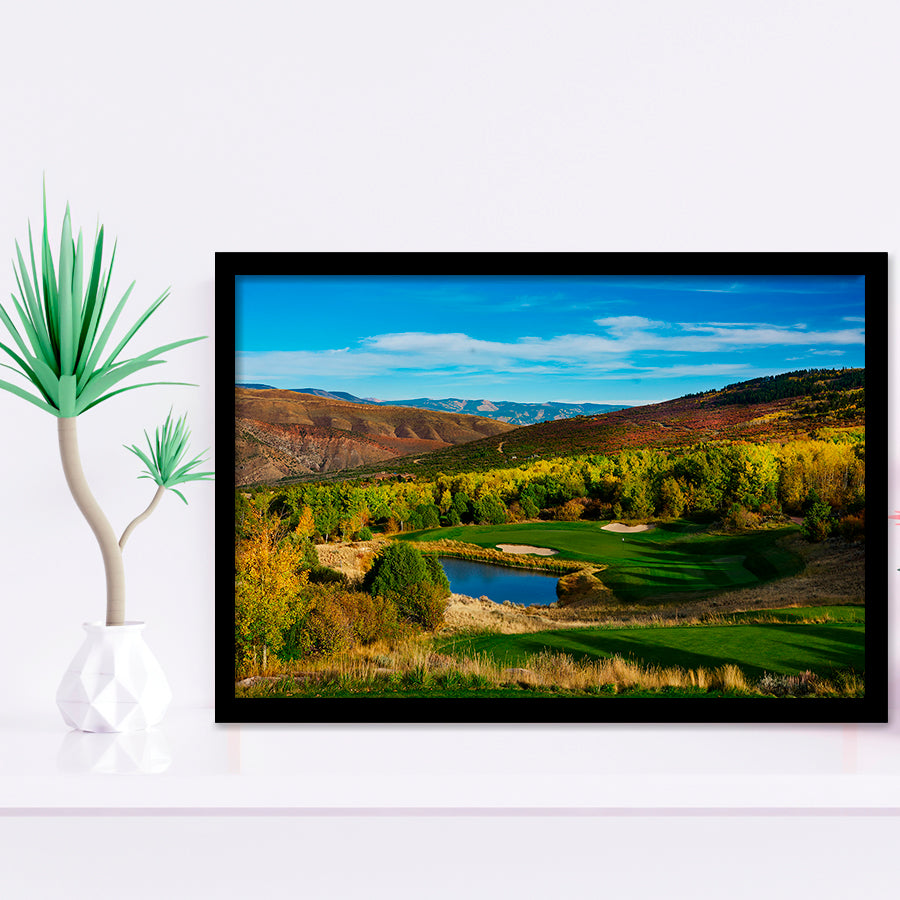Red Sky Ranch And Golf Club, Fazio Course Hole 17, Wolcott, Colorado, Golf Sport Print, Golf Lover, Framed Art Prints Home Decor