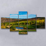 Red Sky Ranch And Golf Club, Fazio Course Hole 17, Wolcott, Colorado, Golf Art Print, 5 Panels Canvas Prints Wall Art Decor