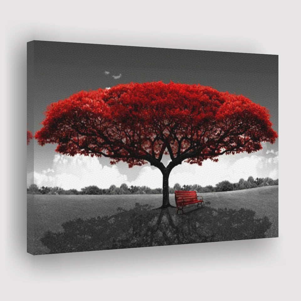Red Tree Canvas Prints Wall Art - Painting Canvas, Art Prints, Wall Decor, Home Decor, Prints for Sale
