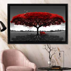 Red Tree Framed Canvas Prints - Painting Canvas, Art Prints,  Wall Art, Home Decor, Prints for Sale