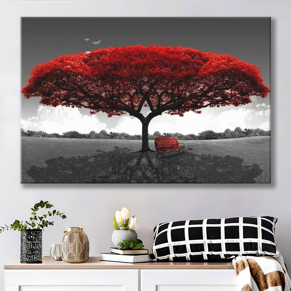 Red Tree Canvas Prints Wall Art - Painting Canvas, Art Prints, Wall Decor, Home Decor, Prints for Sale