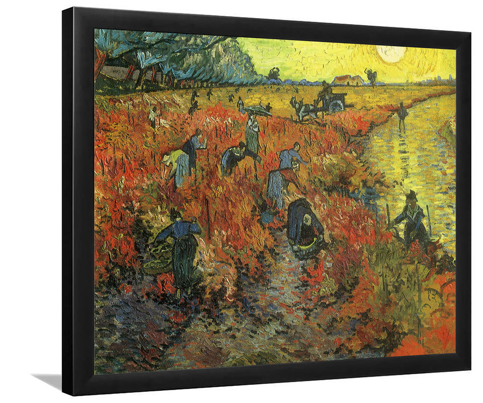 Red Vineyards At Arles By Vincent Van Gogh-Art Print,Canvas Art,Frame Art,Plexiglass Cover