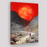 Red Sun Is Falling Canvas Prints Wall Art, Home Living Room Decor, Large Canvas