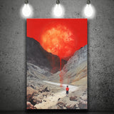 Red Sun Is Falling Canvas Prints Wall Art, Home Living Room Decor, Large Canvas