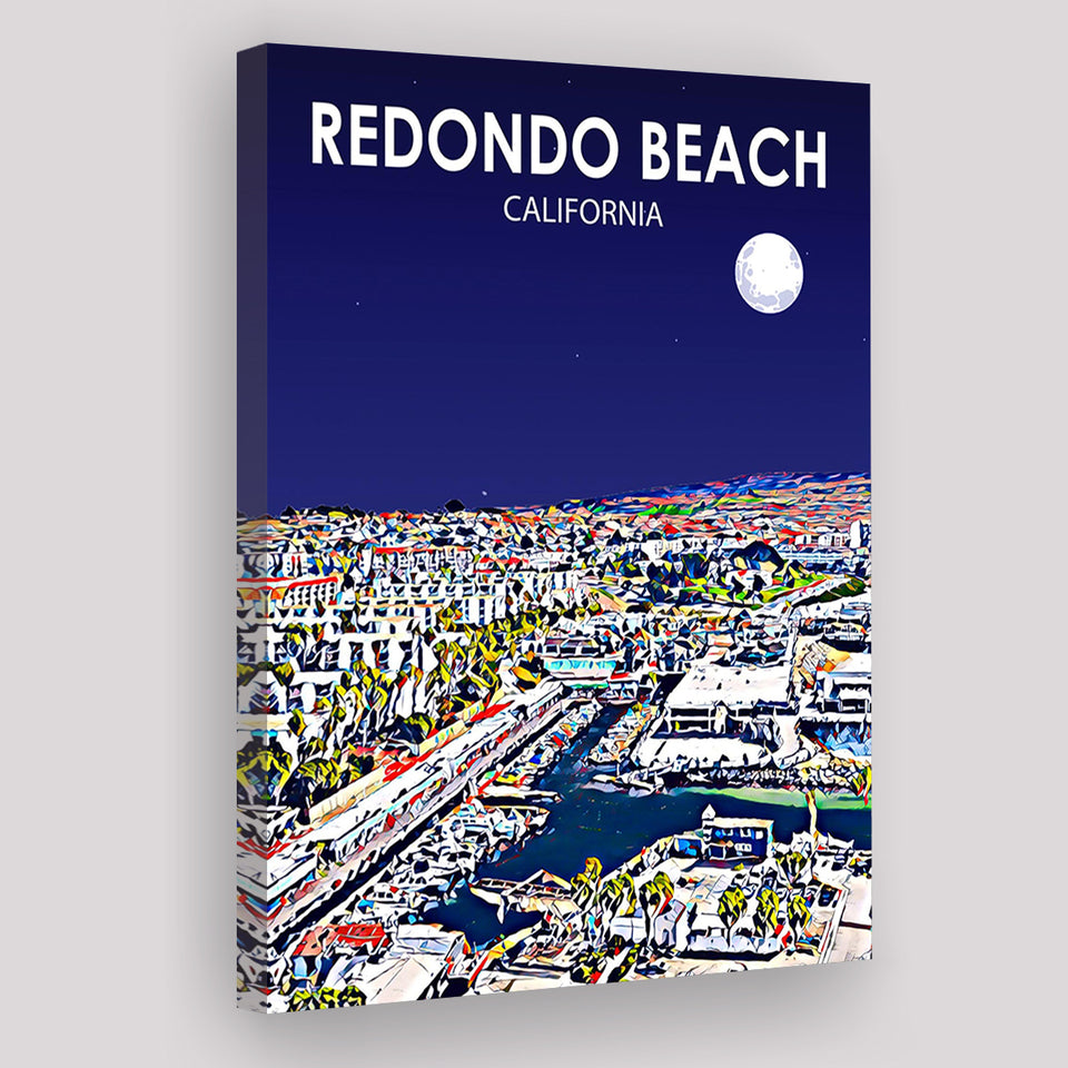 Redondo Beach CA Art V1 ,City Art Print, Large Canvas, Canvas Print Wall Art Home Decor