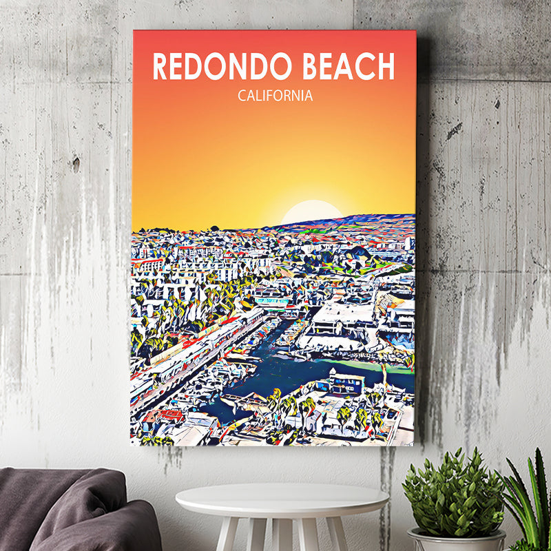 Redondo Beach CA Art ,City Art Print, Large Canvas, Canvas Print Wall Art Home Decor