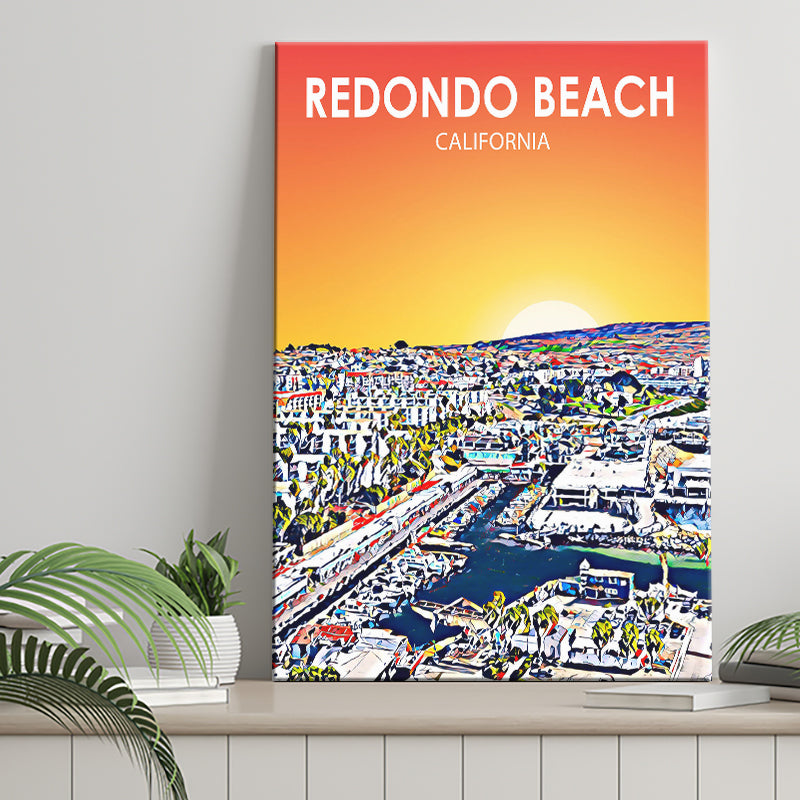Redondo Beach CA Art ,City Art Print, Large Canvas, Canvas Print Wall Art Home Decor