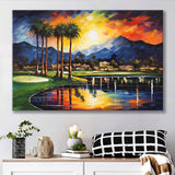 Reflection Bay Golf Courses In Las Vegas Oil Painting Canvas Prints Wall Art, Painting Art Home Decor