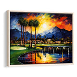 Reflection Bay Golf Courses In Las Vegas Oil Painting, Framed Canvas Prints Wall Art Decor, Floating Frame