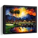 Reflection Bay Golf Courses In Las Vegas Oil Painting, Framed Canvas Prints Wall Art Decor, Floating Frame