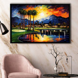 Reflection Bay Golf Courses In Las Vegas Oil Painting, Framed Canvas Prints Wall Art Decor, Floating Frame