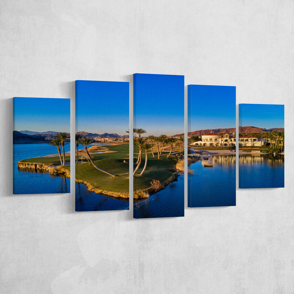 Reflection Bay Golf Courses In Las Vegas, Nv 2, Golf Art Print, 5 Panels Canvas Prints Wall Art Decor