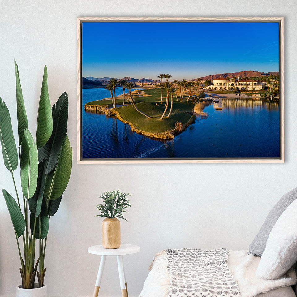 Reflection Bay Golf Courses In Las Vegas, Nv 2, Golf Art Print, Framed Canvas Prints Wall Art Decor, Floating Frame