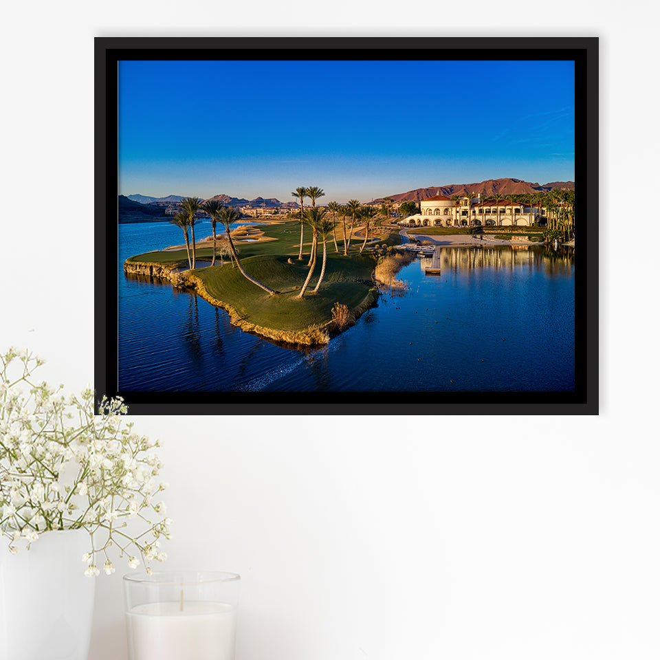 Reflection Bay Golf Courses In Las Vegas, Nv 2, Golf Art Print, Framed Canvas Prints Wall Art Decor, Floating Frame