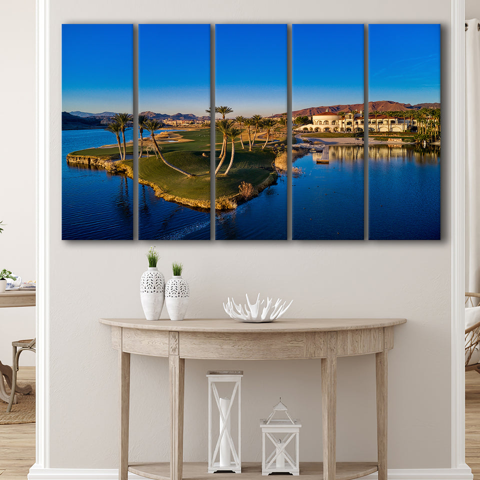 Reflection Bay Golf Courses In Las Vegas, Nv 2, 5 Panels Extra Large Canvas Prints Wall Art Decor