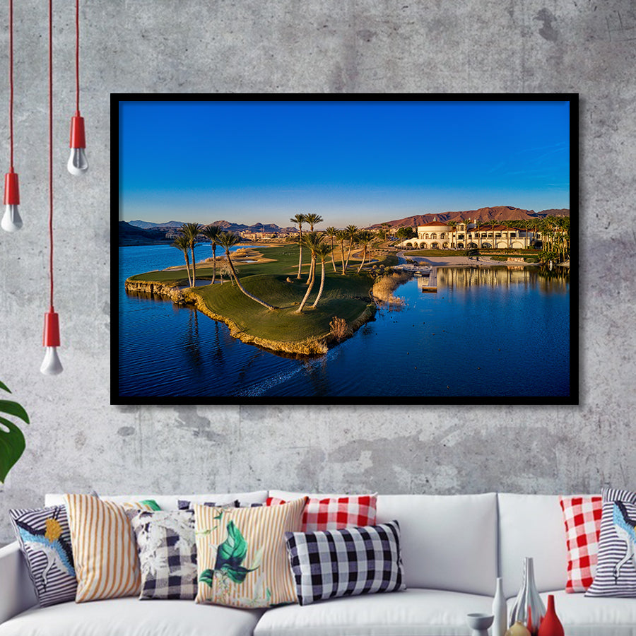 Reflection Bay Golf Courses In Las Vegas, Nv 2, Golf Sport Print, Golf Lover, Framed Art Prints Home Decor