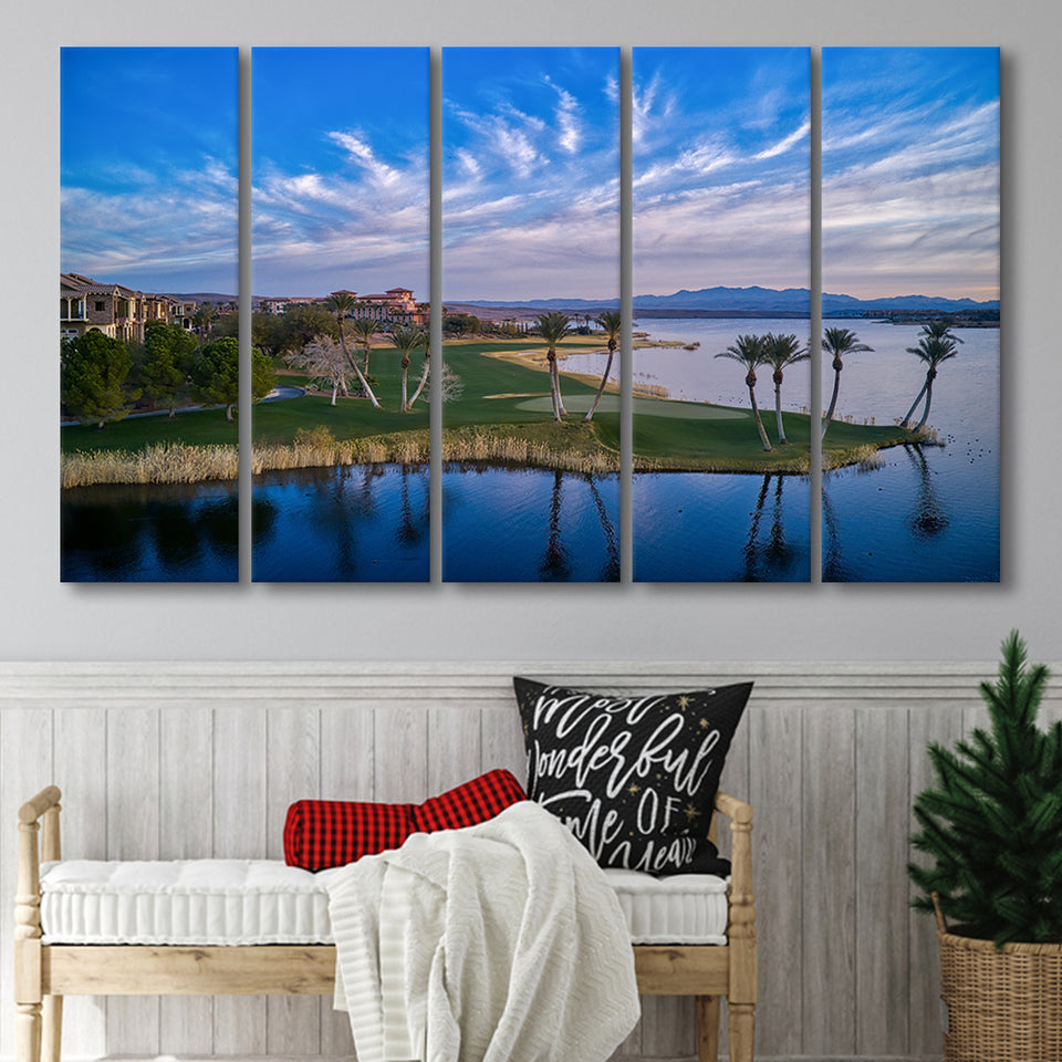 Reflection Bay Golf Courses In Las Vegas, Nv 3, 5 Panels Extra Large Canvas Prints Wall Art Decor
