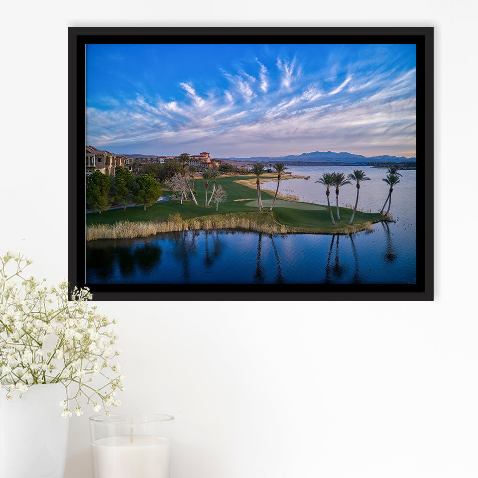 Reflection Bay Golf Courses In Las Vegas, Nv 3, Golf Art Print, Framed Canvas Prints Wall Art Decor, Floating Frame