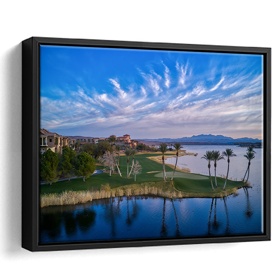 Reflection Bay Golf Courses In Las Vegas, Nv 3, Golf Art Print, Framed Canvas Prints Wall Art Decor, Floating Frame